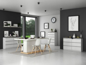 Komoda PROVENCE 6P 120cm biel+beton
