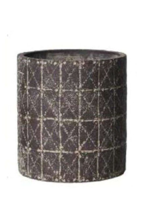 Osłonka brązowa ceramiczna kwadratowa H: 12.5 cm