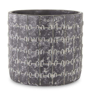 Osłonka ceramiczna brązowa kwadratowa H: 15 cm