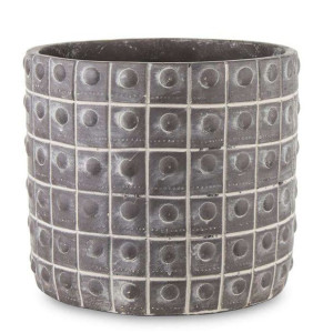 Osłonka ceramiczna brązowa kwadratowa H: 15 cm