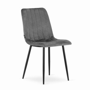 Nowoczesne Krzesło Lava ▪️ 3460 ▪️ Szary Welur 4 Sztuki