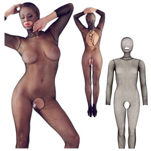 Sex Catsuit z Maską S-L Body Bodystocking Bielizna Erotyczna