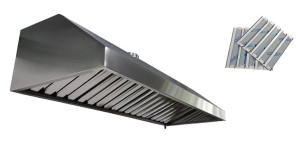 Okap Gastronomiczny trapezowy 300x90x40 z filtrami
