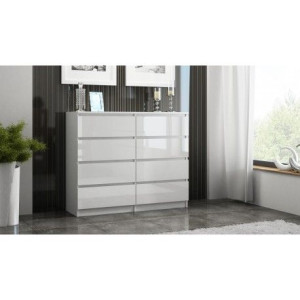 Komoda PROVENCE 8P 120 biała połysk