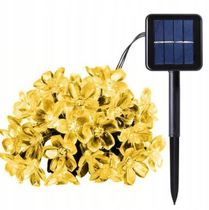 PIĘKNE Lampki ogrodowe girlanda KWIATKI 12m 50 LED