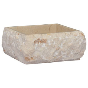 Umywalka, kremowa, 30 x 30 x 13 cm, marmurowa