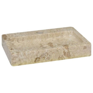 Umywalka, kremowa, 38x24x6,5 cm, marmur