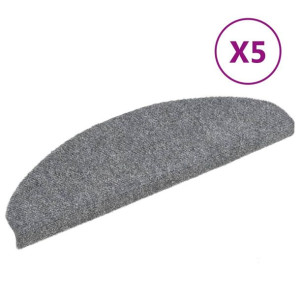 Samoprzylepne nakładki na schody, 5 szt., szare, 65x21x4 cm