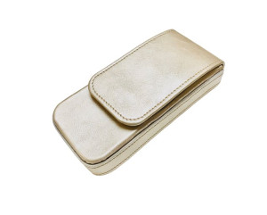 Etui na pióra na trzy sztuki złote skóra Lamato polskie