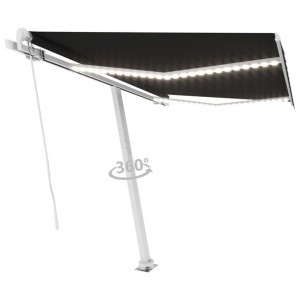 Ręcznie zwijana markiza z LED, 300 x 250 cm, antracytowa