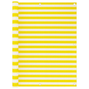 Parawan balkonowy, żółto-biały, 120x400 cm, HDPE