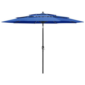3-poziomowy parasol na aluminiowym słupku, lazurowy, 3 m