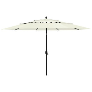 3-poziomowy parasol na aluminiowym słupku, piaskowy, 3,5 m
