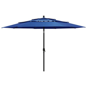 3-poziomowy parasol na aluminiowym słupku, lazurowy, 3,5 m