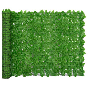 Parawan balkonowy, zielone liście, 500x150 cm