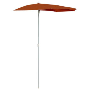 Półokrągły parasol ogrodowy na słupku, 180x90 cm, terakota