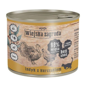 Wiejska Zagroda Indyk z Kurczakiem Dla Kociąt 200 g