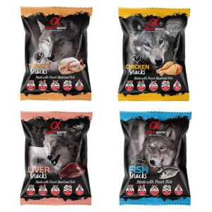 Przysmak dla Psa w kostkach ALPHA SPIRIT SNACKS Indyk, Kurczak, Ryba, Wątró
