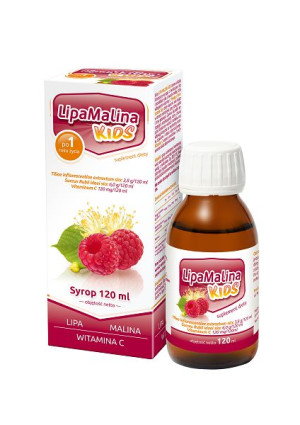 Syrop dla dzieci Lipa Malina Witamina C 120 ml.