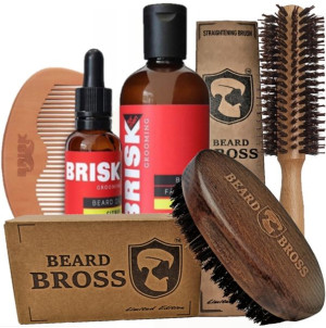 Zestaw do brody Brisk Citrus szczotka Beard Bross