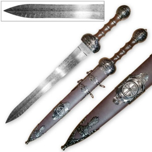 Rzymski Miecz Gladius Z Pochwą Damast Dv-1049bk 78,5 Cm