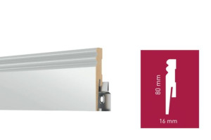 Listwa podłogowa MDF Cavare ML0802, biała RAL 9003