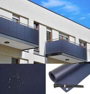 Osłona Na Balkon 0,9x4m Granatowa Mata Balkonowa