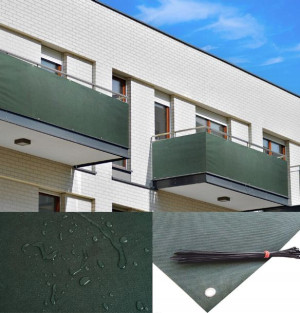 Osłona Na Balkon 1,1x4m Zielona Mata Balkonowa Pl
