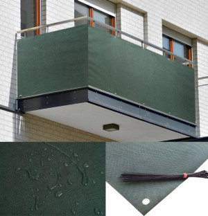 Osłona Na Balkon 0,6x3m Zielona Mata Balkonowa Pl