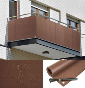 Osłona Na Balkon 1,10x7m Mata Brązowa + Gratis! Pl