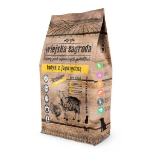 Wiejska Zagroda Indyk z Jagnięciną 9kg, 6x Alpha spirit Gratis