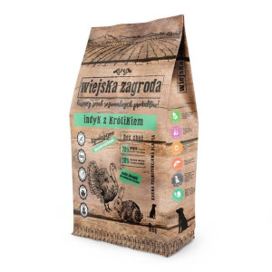 Wiejska Zagroda Indyk z Królikiem 9kg, 6x Alpha Spirit multiprotein 200g