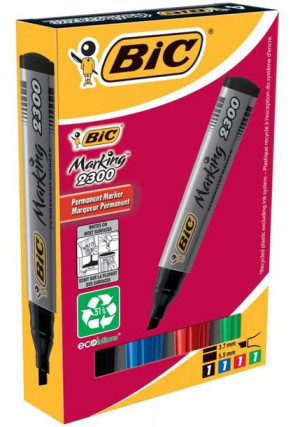 Marker Permanent Bic Ścięty 4 Kolory