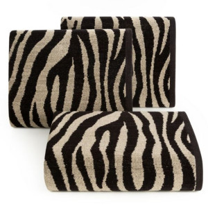 Ręcznik bawełniany ZEBRA 50X90 czarny + beżowy