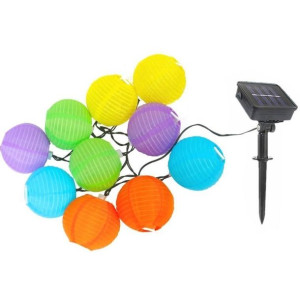 Solarne Lampiony Na Sznurze 10 Led Kolorowe
