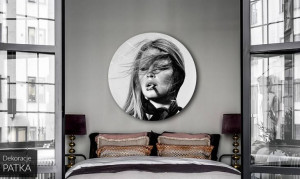 Okrągły obraz na płótnie 80cm - BRIGITTE BARDOT