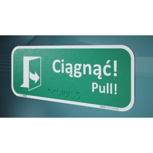 Ciągnąć by otworzyć lewy-Braille