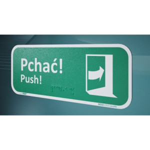 Pchać by otworzyć prawy-Braille