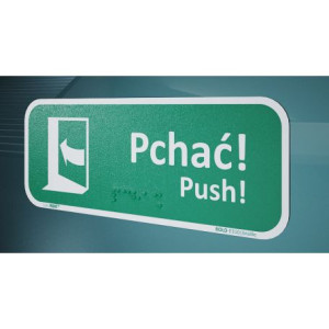 Pchać by otworzyć lewy-Braille