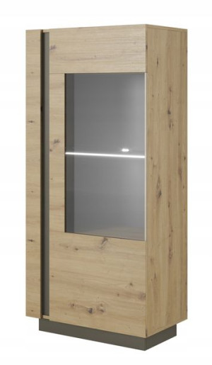 Witryna niska 72cm Dąb Artisan Szary Grafit ARCO