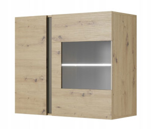 Witryna wisząca 96cm Dąb Artisan Szary Grafit ARCO