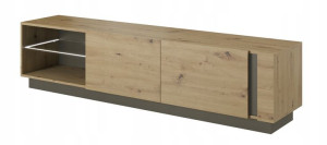Stolik RTV 187cm - Dąb Artisan Szary Grafit ARCO