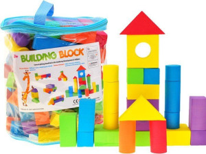 Bajecznie KOLOROWE KLOCKI PIANKOWE 100elem. ZA1274