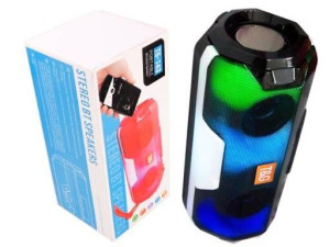 Głośnik Przenośny Led Bluetooth Tg-143 10w Aux Usb Czarny