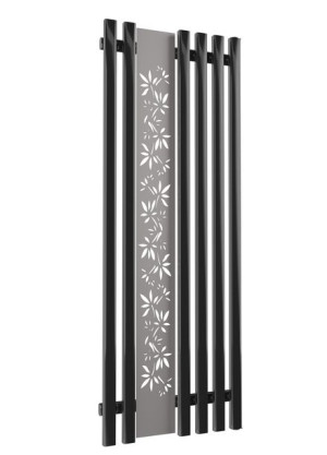 Grzejnik dekoracyjny FLOWER 140x60 CZARNY POŁYSK