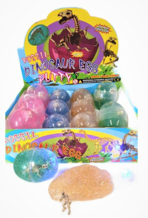 Jajo dinozaura świecące masa plastyczna slime 12 sztuk