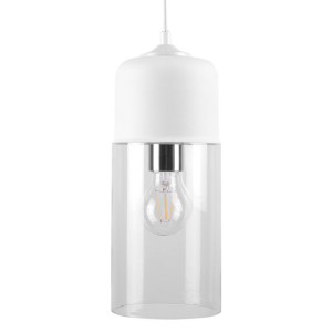 Lampa wisząca szklana biała PURUS