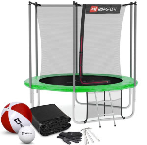 Trampolina Hop-Sport 8ft (244cm) zielona z siatką wewnętrzną