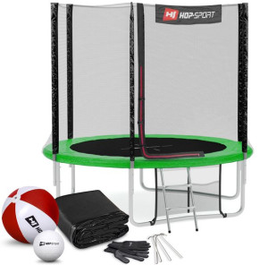 Trampolina Hop-Sport 8ft (244cm) zielona z siatką zewnętrzną