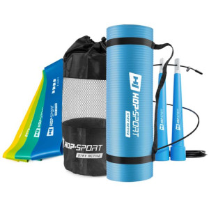 Zestaw taśm oporowych+Skakanka+Mata fitness 1cm z pokrowcem